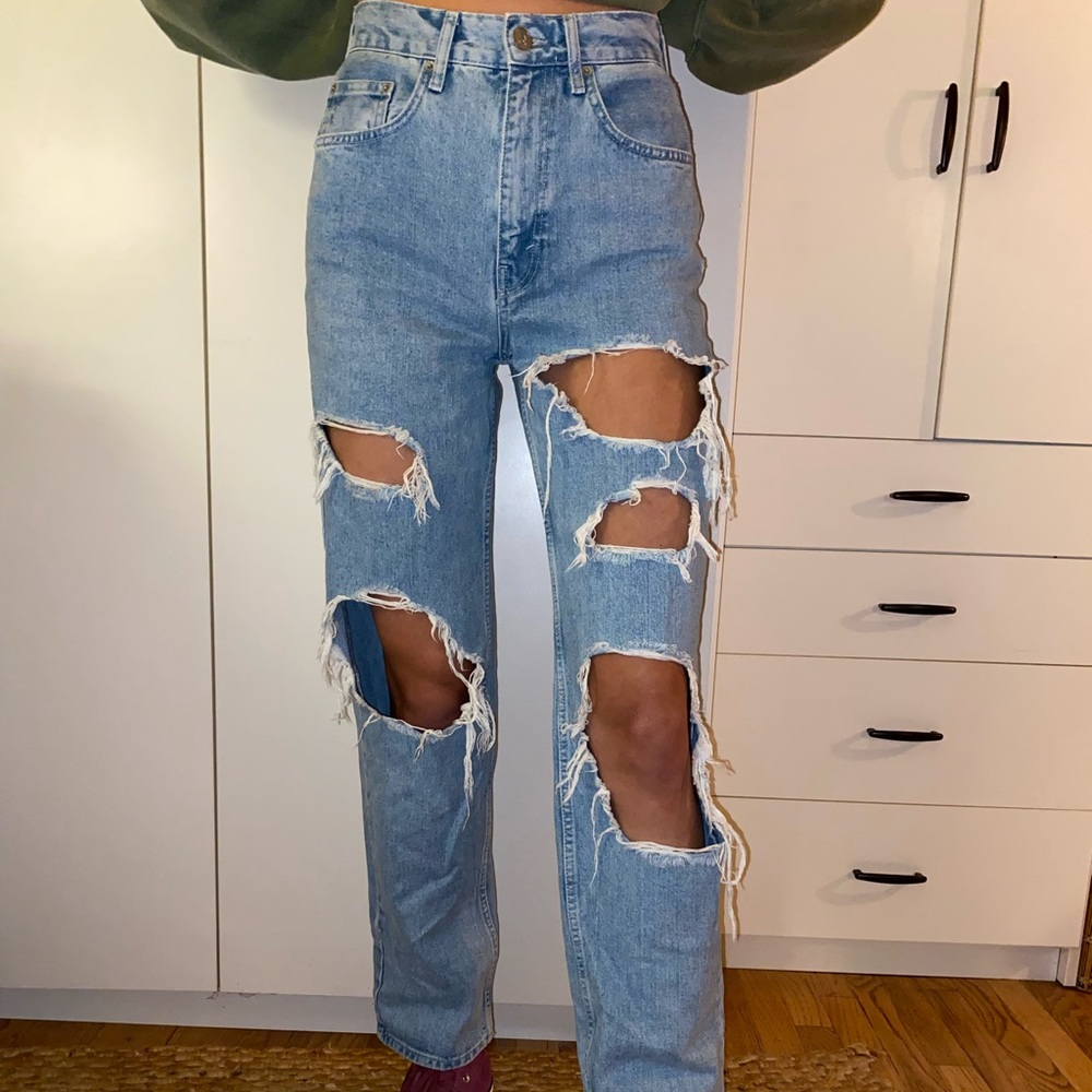 Urban Outfitters Extreme Destroyed High Waist Nonstretch Boyfriend Jeans